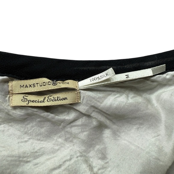 Max Studio Women's Black 100% Silk Lace A-Line Skirt Size M Party Date Cocktail - Picture 4 of 7